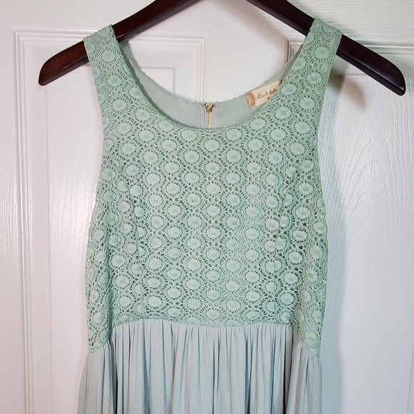 LAST CHANCE Altar'd State Mint Lace Maxi Side Slit Dress - Picture 2 of 8